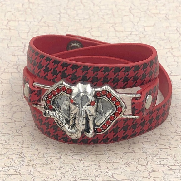 Houndstooth Elephant Bracelet Houndstooth Alabama Alabama Alabama Alabama - Picture 1 of 4